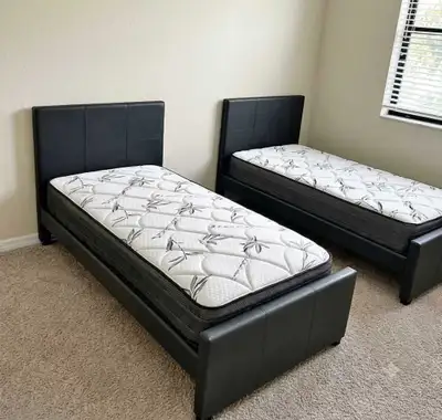 Twin Size Bed Frames with Mattresses, View more