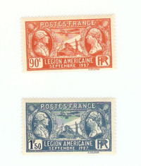 Timbre de France - 1929 Légion américaine - MNH - Fra243-244