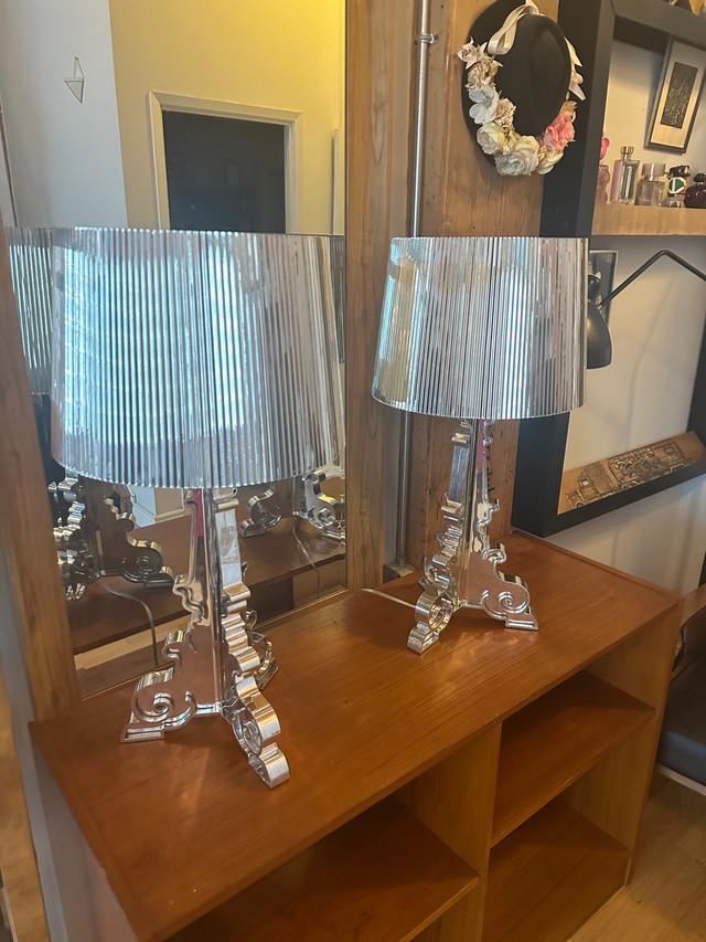 2 KARTELL BOURGIE SILVER LUCITE TABLE LAMP LUX MODERN LIGHT | Indoor  Lighting & Fans | City of Toronto | Kijiji