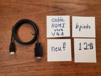 cable HDMI vers VGA de 6 pieds neuf