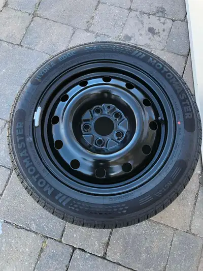 ONE (1) Brand New all season tire on ONE (1) Brand New Rim 205/55R16 ONE 1 Brand New Motomaster Hydr...