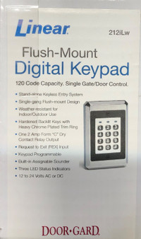 Linear 212-iLw Indoor/Outdoor Flush-Mount Digital Keypad