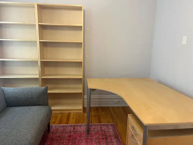 Wooden Desk, Shelves and Rolling File Cabinet in Multi-item in Ottawa - Image 3