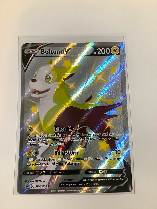 Pokemon ULTRA RARE FULL ART Boltund V Card Promo Mint cond in Arts & Collectibles in Kitchener / Waterloo