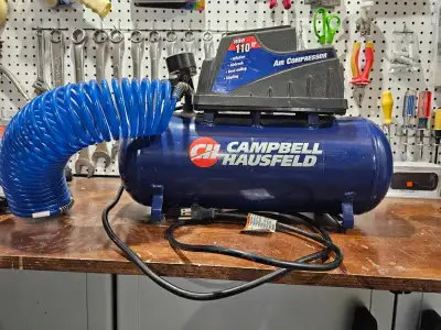 Campbell Hausfeld 3-gallon air compressor and brad nailer
