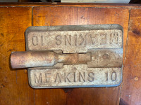 Antique Cast Iron and Wood 10 pound Floor Buffer / Door Stop