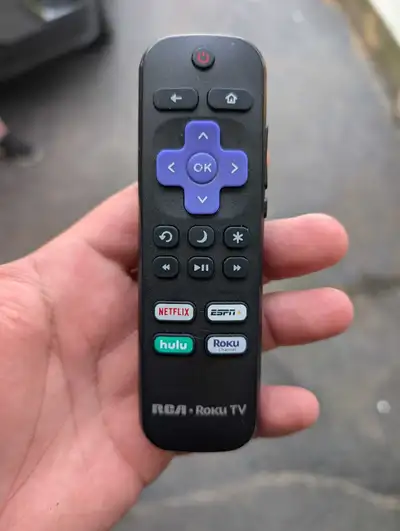 This pre-owned RCA Roku TV remote offers seamless control for your entertainment system, featuring d...