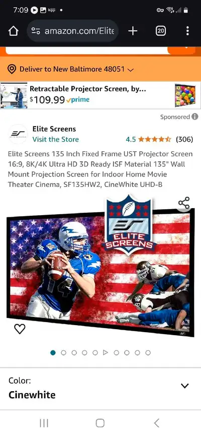NEW 135" Projection Screen, View more