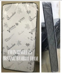 single 7.5 inch bamboo foam mattress