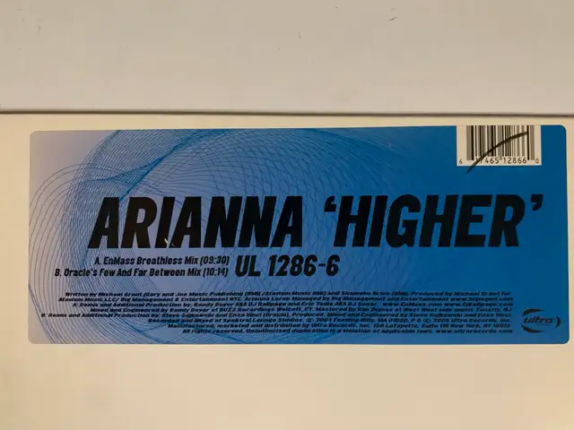 Arianna - Higher (12” Vinyl Single) in CDs, DVDs & Blu-ray in Mississauga / Peel Region - Image 3