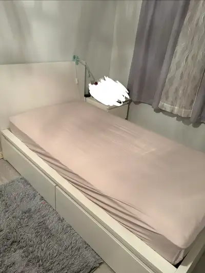 Lit Simple (Twin) avec Matelas et 2 Tiroirs de Rangement, View more
