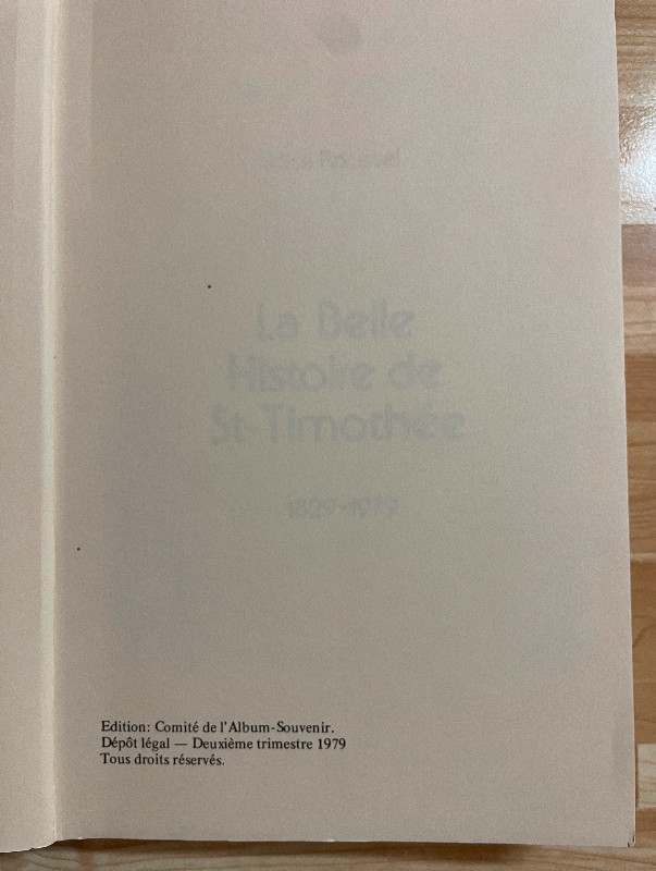 La belle histoire de St-Thimothée (1829-1979) dans Manuels  à Trois-Rivières - Image 2