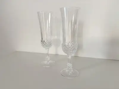 Vintage Cristal Champagne Glasses - Set of 2, View more