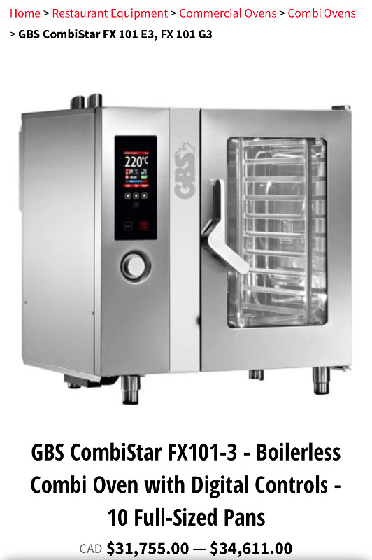 COMBI OVEN fX101G3 in Other in City of Toronto