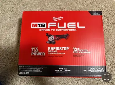 brand new Milwaukee m18 fuel 4 1/2& 5” grinder /w paddle switch, View more