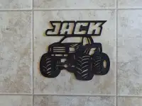 Monster Truck Sign-Engraved or Laser cut-Any name available