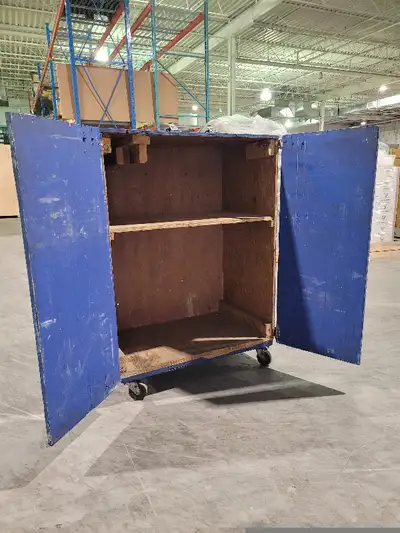 Used ROLLING TOOL crate for sale $120 blue tool bin storage box, View more