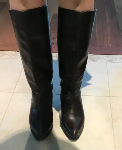 Leather high boots. Made in Canada. Size 9 B, View more