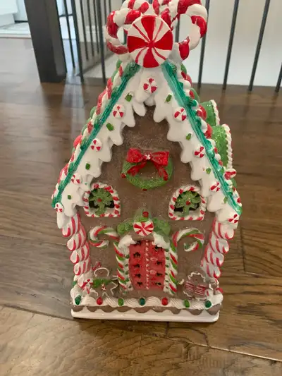 Raz Christmas light up gingerbread house, View more