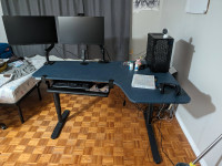 IKEA Bekant Corner Desk Right sit/stand, 160x110 cm, blue/black
