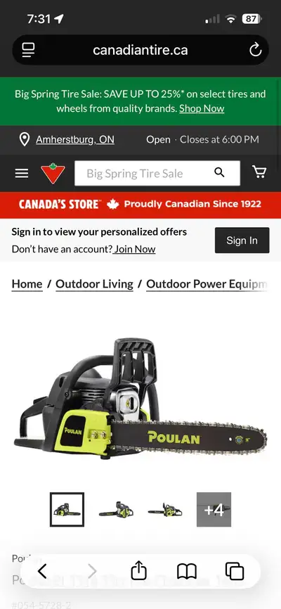 Poulan Chainsaw used, View more
