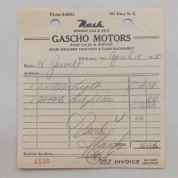 Vintage 1950 Gascho Nash & Allis Chalmers Sunoco Invoice