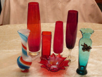 Magnifiques pièces collection/rouge, vases solifleur faites main