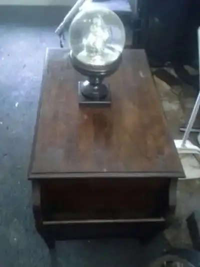 antique magazine table good condition, View more