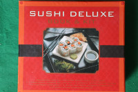 Sushi Deluxe Book and Kit, Bamboo mat, rice mold, 2 dip plates