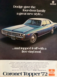 1972 Dodge Coronet Original Ad