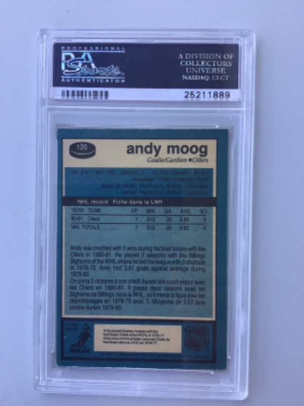 ANDY MOOG ... 81-82 O-PEE-CHEE … ROOKIE … RAW + PSA 6, 7, 9=$350 in Arts & Collectibles in City of Halifax - Image 4