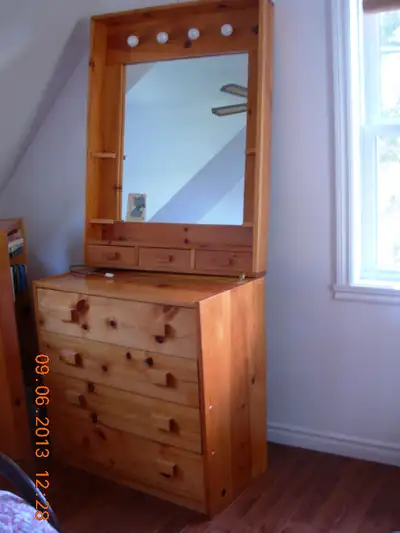 Set de 3 bureaux/etageres/dresser/book shelves en pin solide, View more