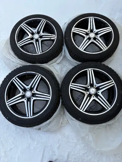 OEM 18” Mercedes AMG winter package 2-Cooper WM SA2 225/45/18 2-Maxtrek Trek M7 245/45/18 Almost new...