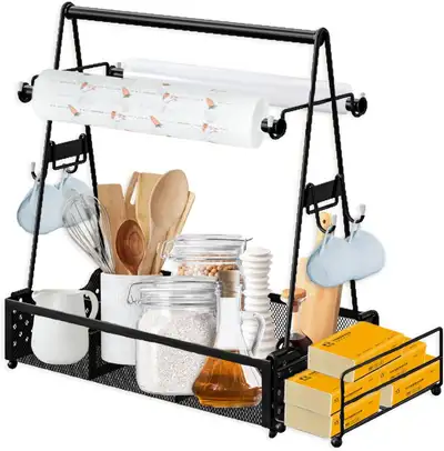 Grill Caddy with Paper Towel Holder Picnic Condiment Utensil Cad, View more
