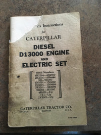 Caterpillar Diesel D13000 Operators Manual