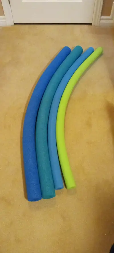 - 4 pool noodles in lot - 2 noodles with 2" diameter & 2 with 3" diameter - $2.00 for all 4