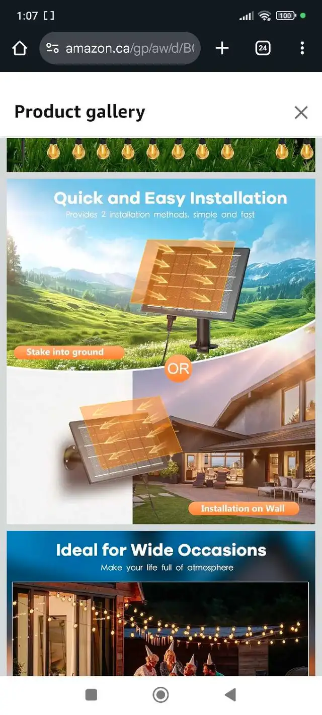 Solar String Lights Outdoor,49FT USB & Solar Powered Patio Light62854392457346123