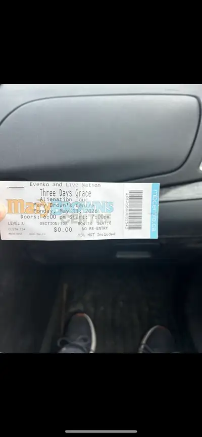  2 three days grace tickets for sale, View more