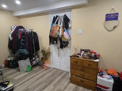 Spacious private master-style bedroom available in the basement of a newly renovated, quiet family h...