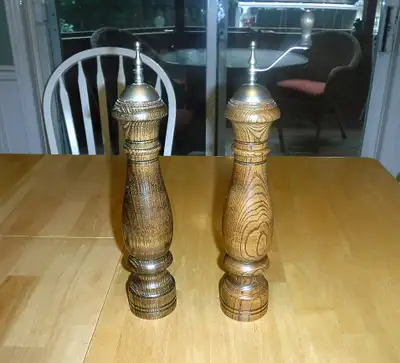 Large Wooden Salt Shaker and Pepper Grinder, View more