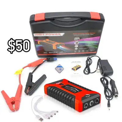 Get ready to jump-start your day with this High-Power multi-functional 12V car battery jump starter...