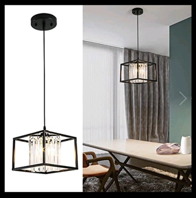 Modern Crystal Chandelier Retro Square Pendant Light Fixture, View more