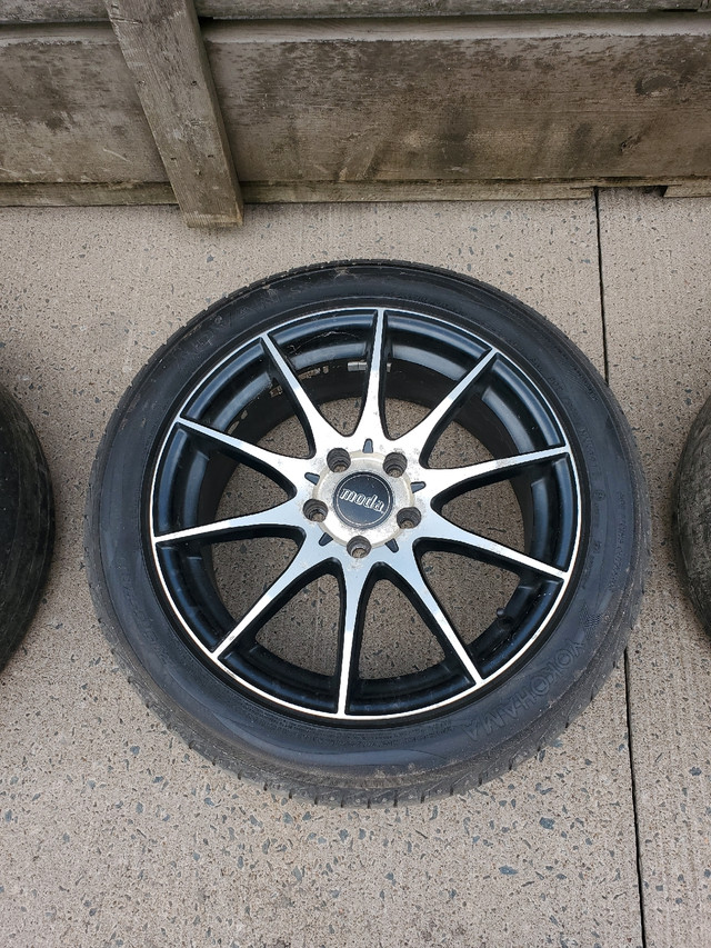 Used - 4 Moda MD12 17" Aluminum rims w/tires - $250 obo !! in Tires & Rims in City of Halifax - Image 3