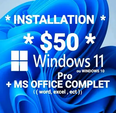 INSTALLATION DE WINDOWS 11+ MS OFFICE COMPLET, View more