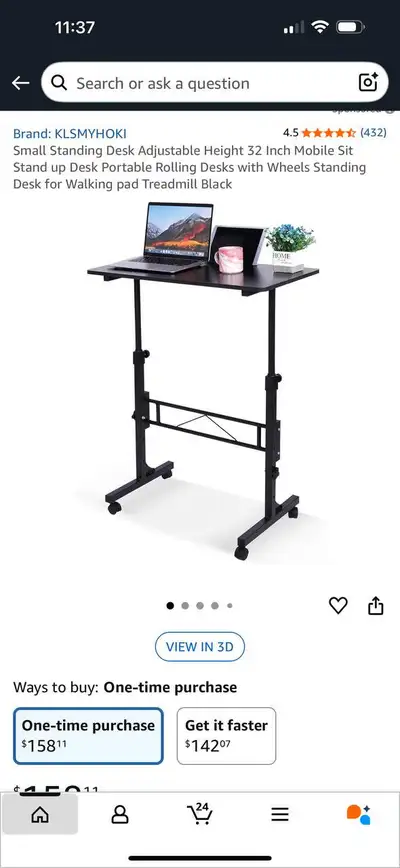  Small Standing Desk Adjustable Height 27–43” , View more