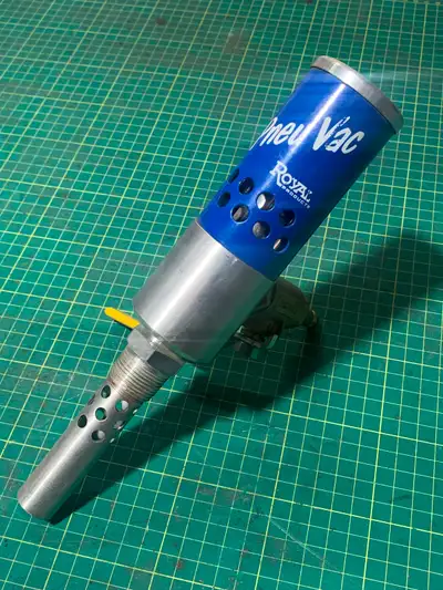 This is a pneumatic device that uses compressed air and turns a 55 gallon drum into a vacuum. It’s i...