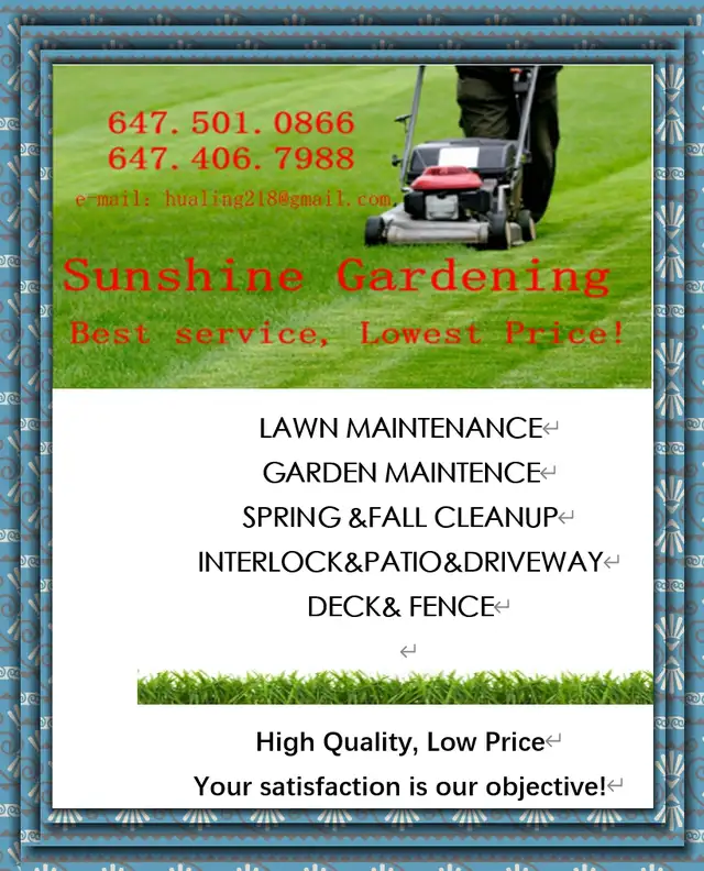 Affordable yard cleanup,lawn mowing, landscaping6475010866