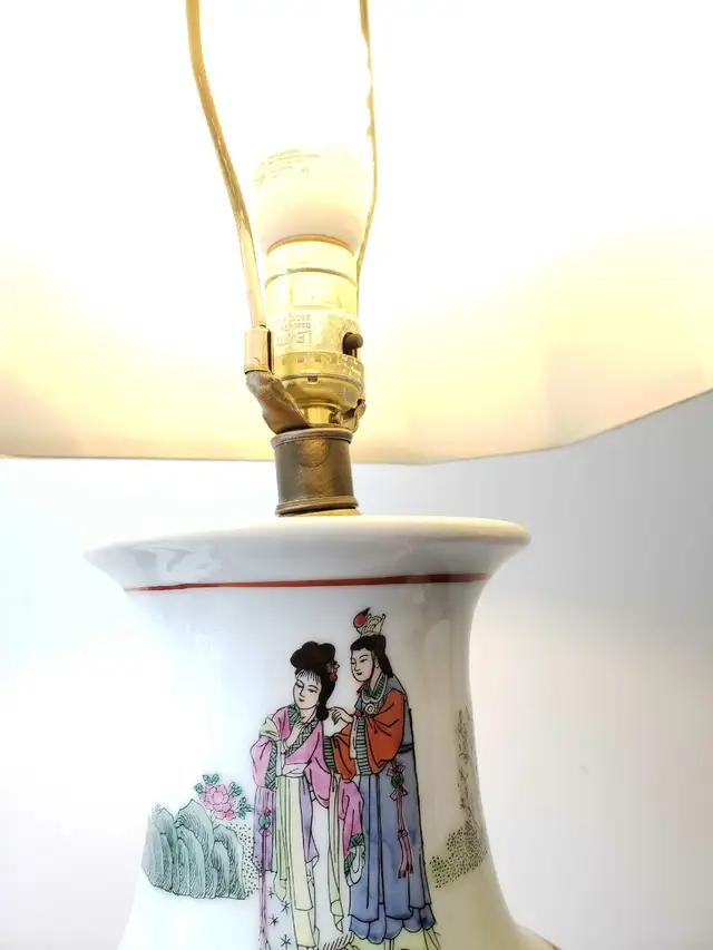 Vintage Chinese porcelain table lamp in Indoor Lighting & Fans in Markham / York Region - Image 6
