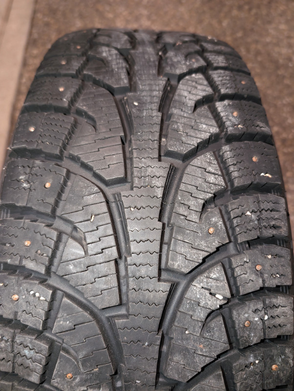 Four Studded Winter Tires on Cadillac Rims - Hankook 235/65-R17 in Tires & Rims in Strathcona County - Image 2