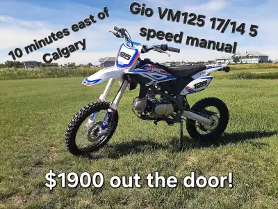 Brand new 125cc 4 speed manual 4 stroke. 17/14 tires 32" seat height. 10 minutes east of Calgary. Wi...